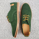 2024 Spring Suede Leather Men's Oxford Casual Shoes Classic Sneakers Comfortable Footwear Dress Shoes Large Size Flats