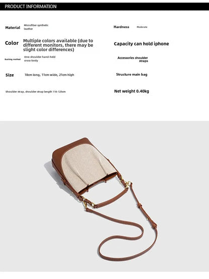 2024 New Large Capacity Women's Crossbody Bag With Wide Shoulder Strap Single Handbag Canva Bucket Bag Motorcycle Equipment Acce
