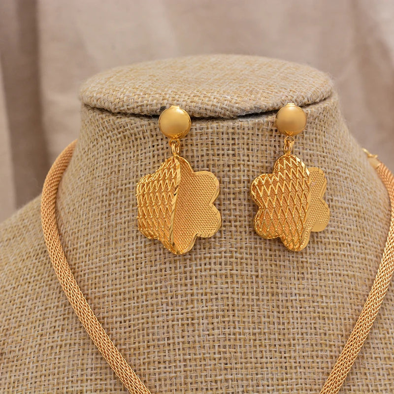 Jewelry Set For Women  Gold Plated With Necklace Pendant Nigerian Wedding Jewelry