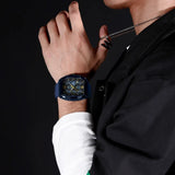 NAVIFORCE 6101 Casual Men's Quartz Watch Tonneau Dial Luminous Waterproof Silicone Strap Outdoor Sports Fashion Watches for Men