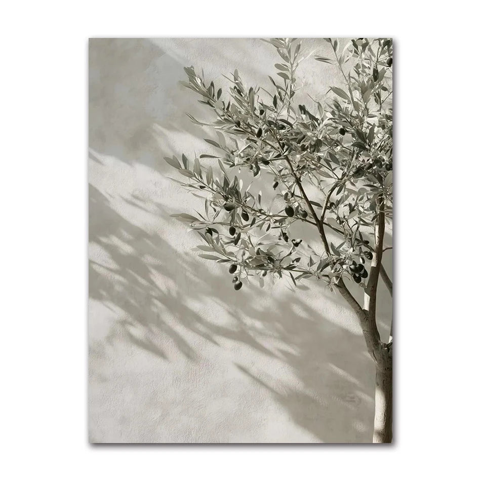 Retro Mediterranean Greece Landscape Poster Canvas Painting Wall Art Pictures Home Decoration Italian Lemon Orange Olive Tree
