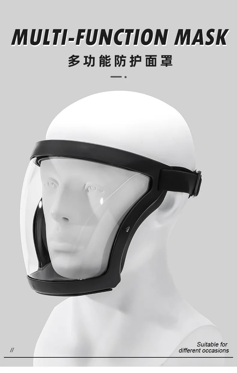 Work Protection Mask Transparent Facial Shield Transparent Facial Protector Face Protective Screen Kitchen Accessories Gadgets