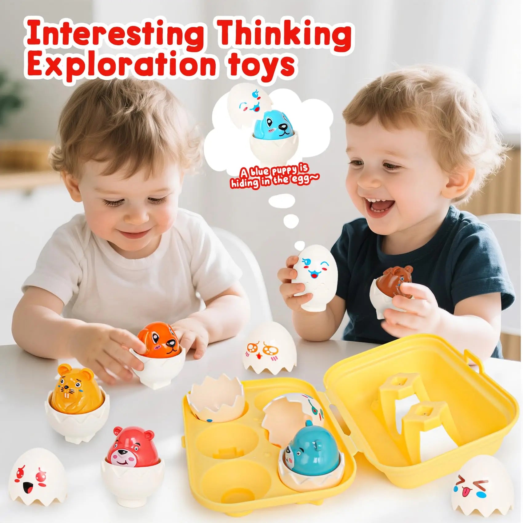 Matching Eggs Toys for Kids 1 2 3Toddlers Montessori Toys Easter Eggs Baby Shape Sorter Games Children Educational Learning Toys