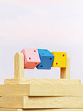 1pc Funny Colorful Wooden Rubik's Cube-shaped Interactive Chewing Toy for Small Pet Birds Parrots Hamsters Boredom Relief Toys