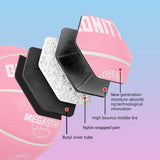 Women's Basketball Size 5, 6, 7 Pink Official Competition Children's Basketball Indoor Outdoor Standard Ball PU Non-slip Wear-resistant