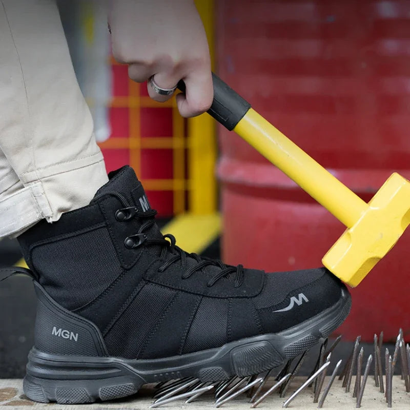 Men's Boots Indestructible Safety Shoes Comfortable Steel Toe Shoes Anti-smash Puncture-Proof Sneakers Non Slip Mens Work Boots