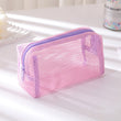 Fashion Mesh Cosmetic Bag Dopamine Large Capacity Lipstick Makeup Bag Transparent Travel Toiletry Bag Travel