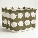 Small Foldable Canvas Storage Basket With Handle Cotton And Linen Desktop Storage Box Small Fresh Waterproof Storage Basket 1PC