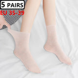 5 Pairs Plus Size EUR 45-50 Prevent Varicose Veins Socks Mens Diabetics Patients Cotton Loose Mouth Sock Man Women Comfort Meias