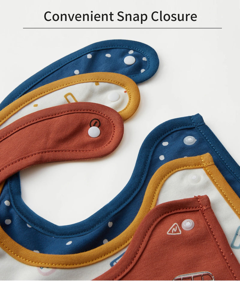 Juego de 3 baberos impermeables para bebés y niños, delantal con dibujos animados, pañuelos para la cena, paños para eructar, accesorios para bebés.