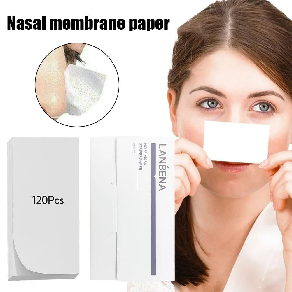 120pcs Blackhead Removal Papers Plant Pore Strips Nose Acne Cleansing Black Dots Peel Off Mud Mask Treatments Skin Care