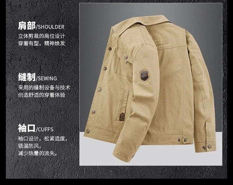 Spring Autumn Jacket Men Cotton Windbreaker Bomber Coat Military Men's Tactics Jackets Man Cargo Casual Jacket Mens Clothes New