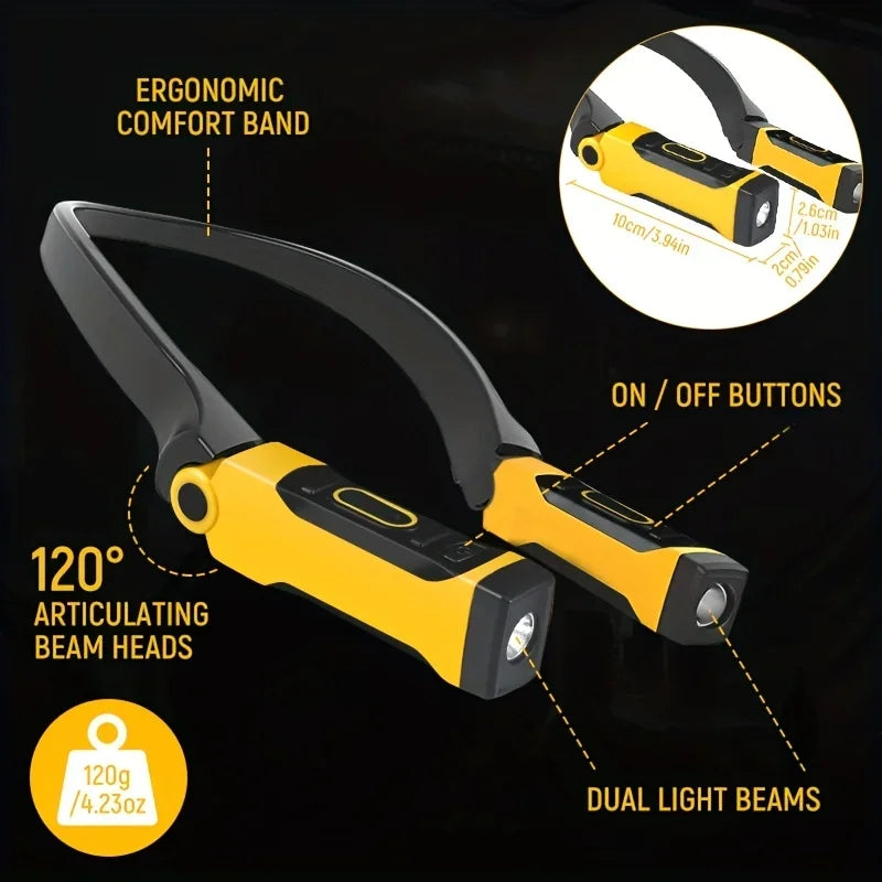 Paquete de 2 luces LED de lectura recargables para el cuello, dos niveles de brillo para leer, tejer, acampar y reparar. Luz de trabajo LED.