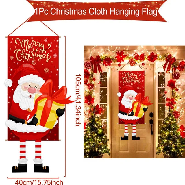 Pancarta colgante de Papá Noel, adornos navideños para el hogar, regalos de Año Nuevo 2023 y 2024 