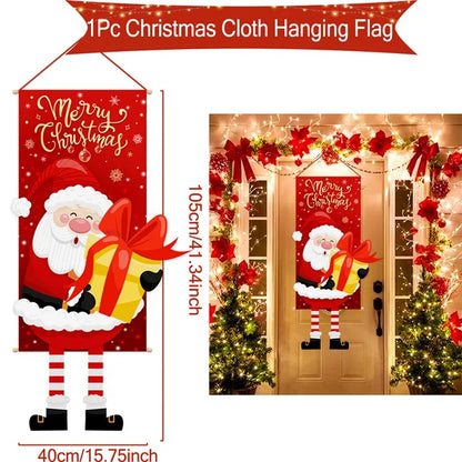 Pancarta colgante de Papá Noel, adornos navideños para el hogar, regalos de Año Nuevo 2023 y 2024 