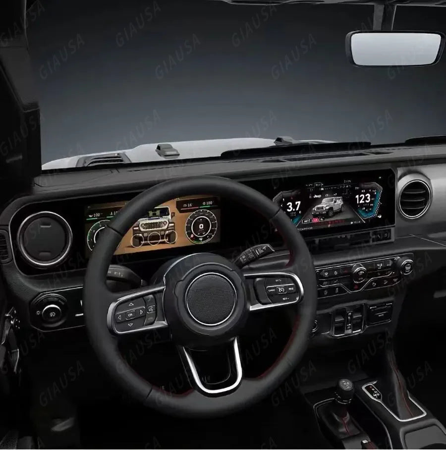 For Jeep Wrangler 2018-2022 Carplay LCD Instrument Panel Dual Screen Android Multimedia Video Player GPS Navigation Android Auto