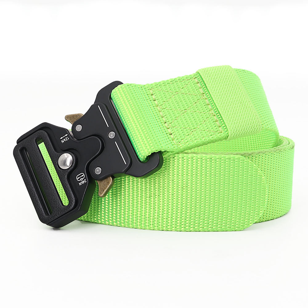 3.8X125cm - Belt Quick Release Outdoor  Metal Belt Soft Real Nylon Sports Accessories Men And Women Black Belt