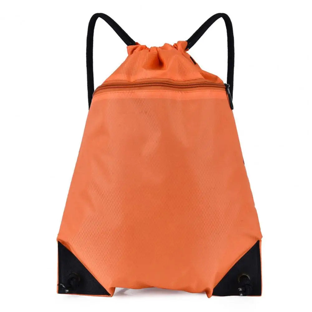 Unisex Sports Backpack Foldable Water-resistant Pure Color Drawstring Backpack Travel Portable Beach Bag