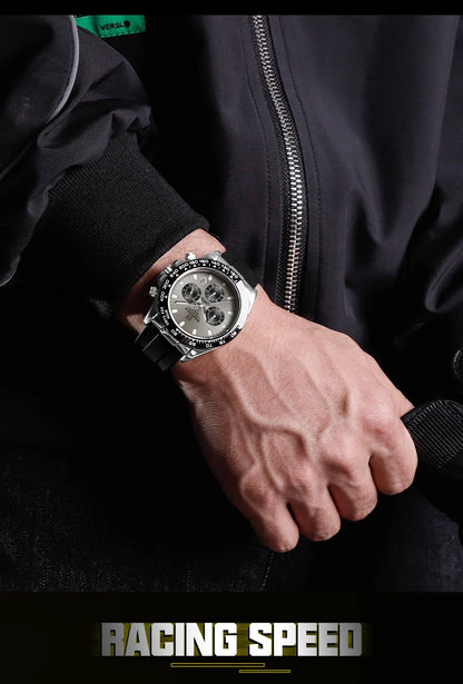 NAVIFORCE Reloj de lujo para hombre, deportivo, resistente al agua, de cuarzo, con correa de silicona, cronógrafo, luminoso, de pulsera, masculino