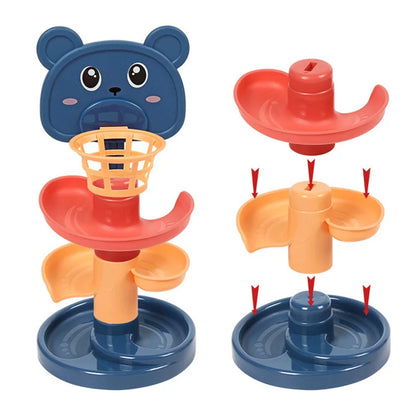 Baby Toy Rotating Rolling Ball Pile Tower Gliding Montessori Educational Toy for Babies Kids Stacking Spin Track Newborn Gift