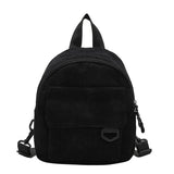 Women's Mini Backpack Fashion Solid Color Corduroy Small Simple Casual Traveling Large Capacity Durable Female's Schoolbag