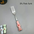New Cute Bear Spoon Fork Ceramic Dessert Milk Fruit Salad Spoons Cartoon Flatware Kid Cutlery Tableware School Picnic Dinnerware
