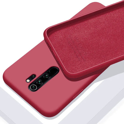 Funda de silicona líquida suave y sólida para XiaoMi RedMi Note 9, 9s Pro, 10, 11, 11S, 10s, 10T, 9T, 8, 8T, 7 Pro, 9A, 9C, 10C, Poco X3, F3