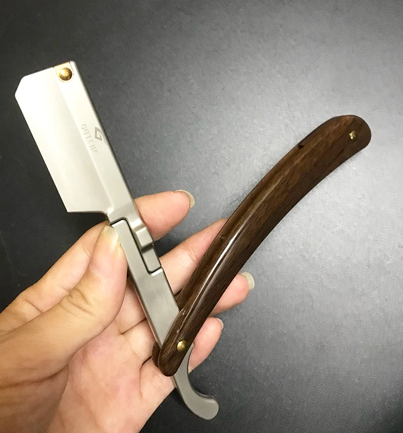 Stainless Steel Folding Shave Knife Beard Straight Razor Hair Dressing Tool Men Manual Convenience Hair Trimmer Shaver Barbeador