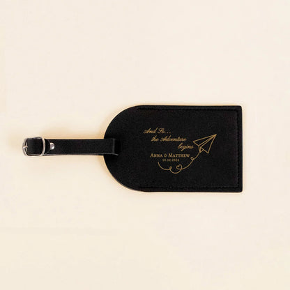Personalized Leather Monogrammed Luggage Tag Couple Travel Baggage Label Tags Wedding Custom Best Friend Gift Bridal Shower Gift