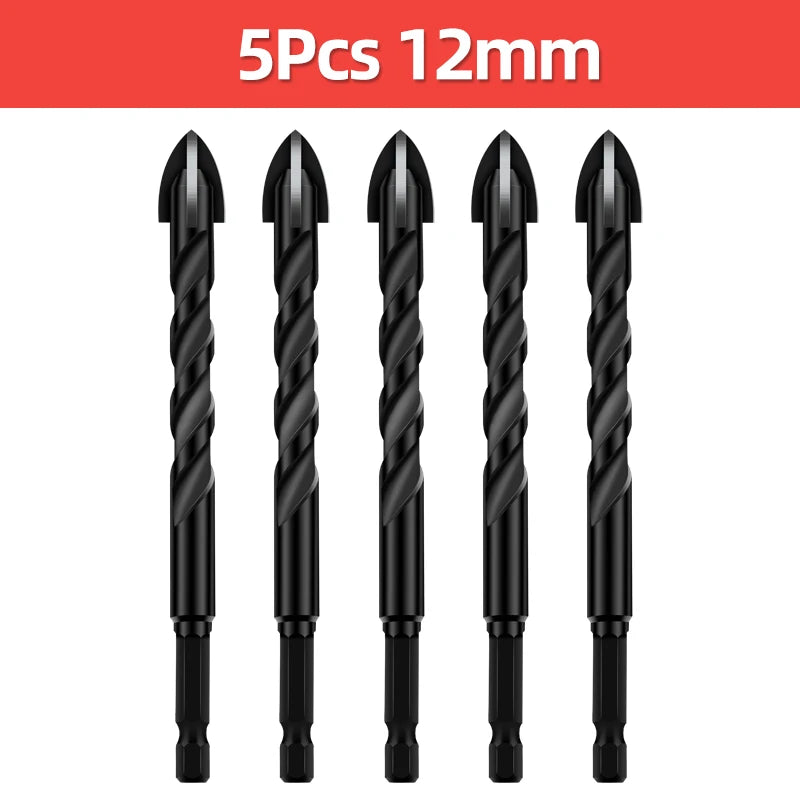 Cross Hex Drill Bit Set For Concrete Porcelain Tile Glass Metal Professional Multifunction Drill Bits Kit Tools Carbide Drills