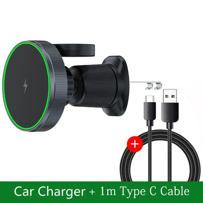 Novo carregador magnético sem fio para carro 2 em 1, para apple watch iwatch 8 7 6 iphone 15 14 13 12 pro max, suporte de carregamento rápido para carro