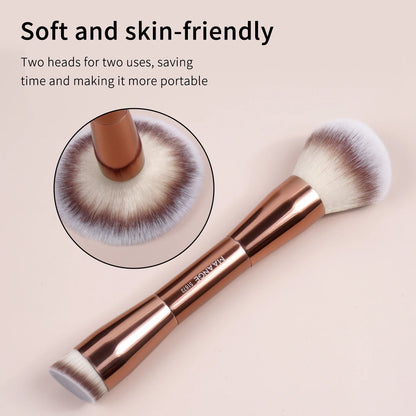 MAANGE 1 brocha de maquillaje para base, de doble cabezal, corrector, contorno, para líquido, suave, denso, para maquillaje facial, cosmética, herramientas de maquillaje