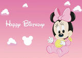Disney Cartoon Theme Photography Background, Mickey, Minnie Mouse, Baby Shower, Happy Birthday, Gender Reveal, Banner for Children, 1Set 