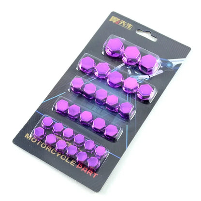 30pcs 0.8cm/1cm/1.2cm/1.4cm Motorcycle Screw Set Decorative Caps Nut Covers Motorcycle Modification Accessories for Yamaha Honda