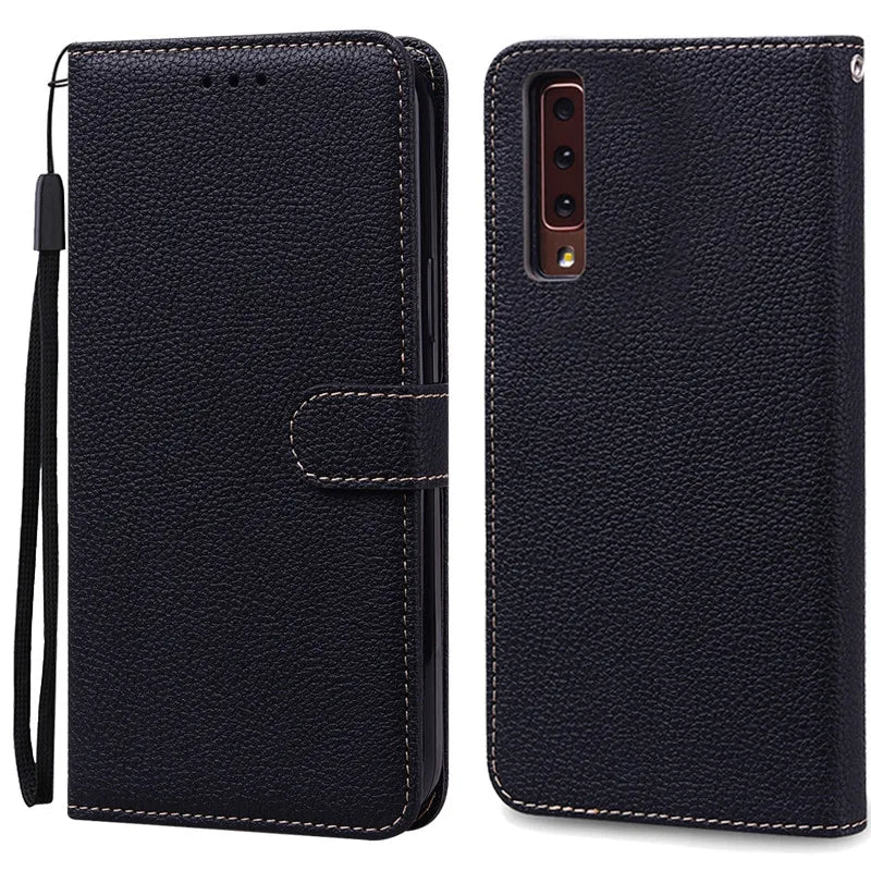 Funda de cuero de lujo con tapa para Samsung Galaxy A7 2018 (SM-A750F)