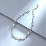 Retro 925 Sterling Silver Pulseiras de Cristal Azul para Mulheres, Designer Coreano, Oco, Pulseiras Ajustáveis, Festa de Luxo Presente Da Jóia