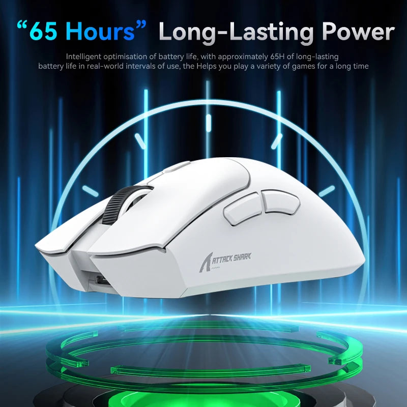 Ratón Bluetooth Attack Shark R1, 18000 dpi, PAW3311, conexión inalámbrica trimodo, ratón para juegos macro