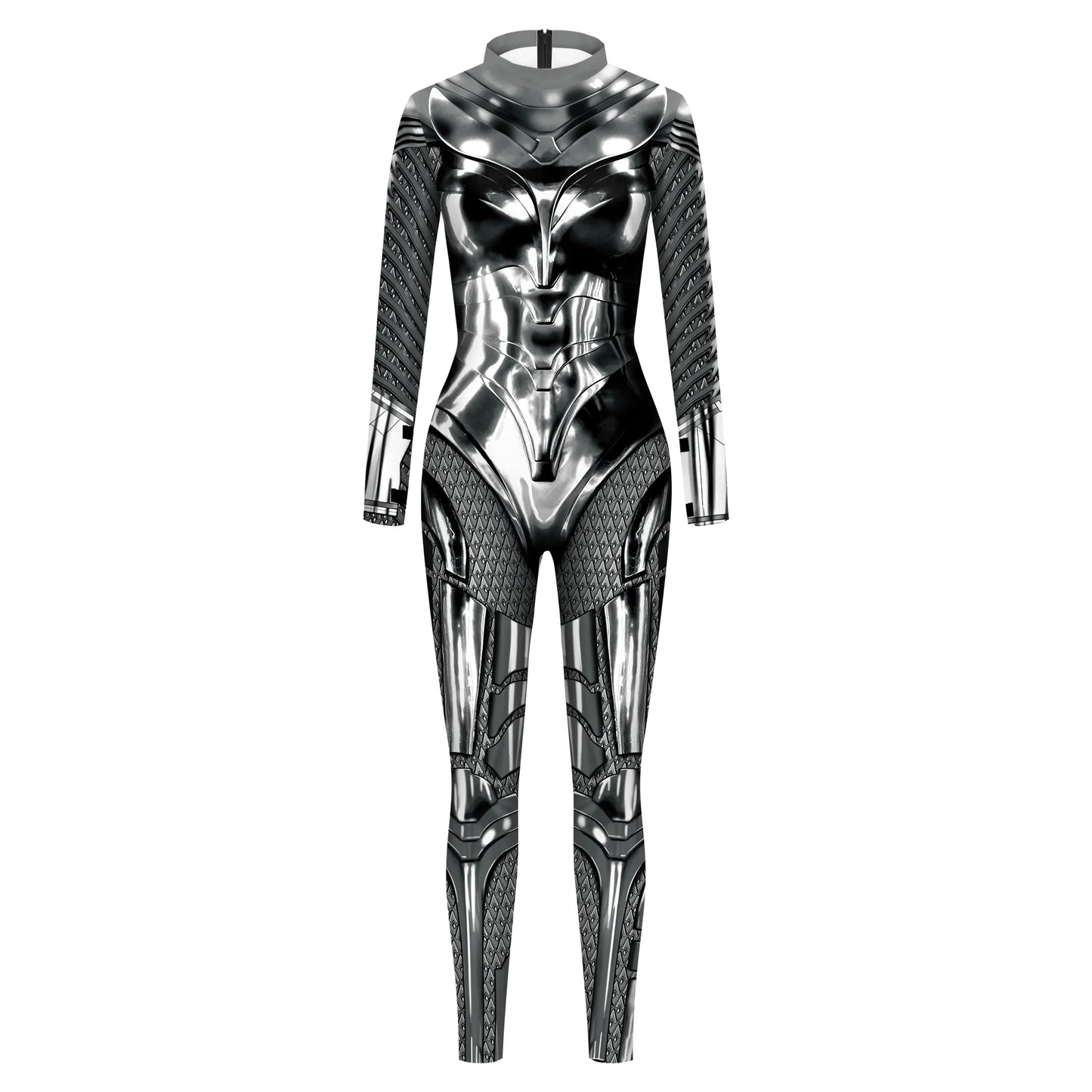 Women Superhero Cosplay Costume Printed Jumpsuit Outfit Fancy Dress Clothing Adult Bodysuit Zentai Muscle Suit Armor Combat Suit