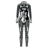 Women Superhero Cosplay Costume Printed Jumpsuit Outfit Fancy Dress Clothing Adult Bodysuit Zentai Muscle Suit Armor Combat Suit