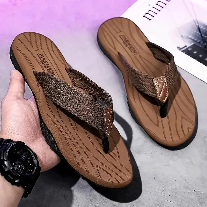 Men's Flip Flops Casual Beach Shoes Large Size Men Sandals Summer Leisure anti slip Leisure anti slip