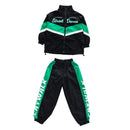 Hip Hop Girls Contrast Bomber Jacket Sport Pants Boys Street Dance Coat Streetwear Kids Jazz Clothes Set Children School Uniform