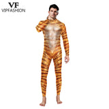 VIP FASHION 2025 Halloween Costumes for Men Animal Fox Cosplay Bodysuit Giraffe Leopard Zentai Jumpsuits Party Funny Male Outfit