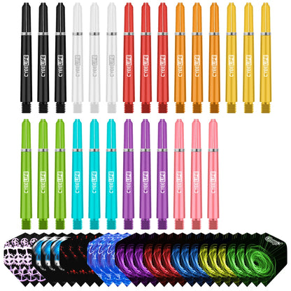 CyeeLife 35/41/48mm Plastic Darts Shafts 4.5mm Screw Thread Transparent Dart Stems With Stainless Steel O Ring For Steel & Soft