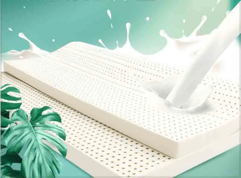 Natural Latex Mattress Topper with Cover Natural Rubber Pure Mattress Home Dormitory Soft Cushion Mat Queen Size Medium Firmness