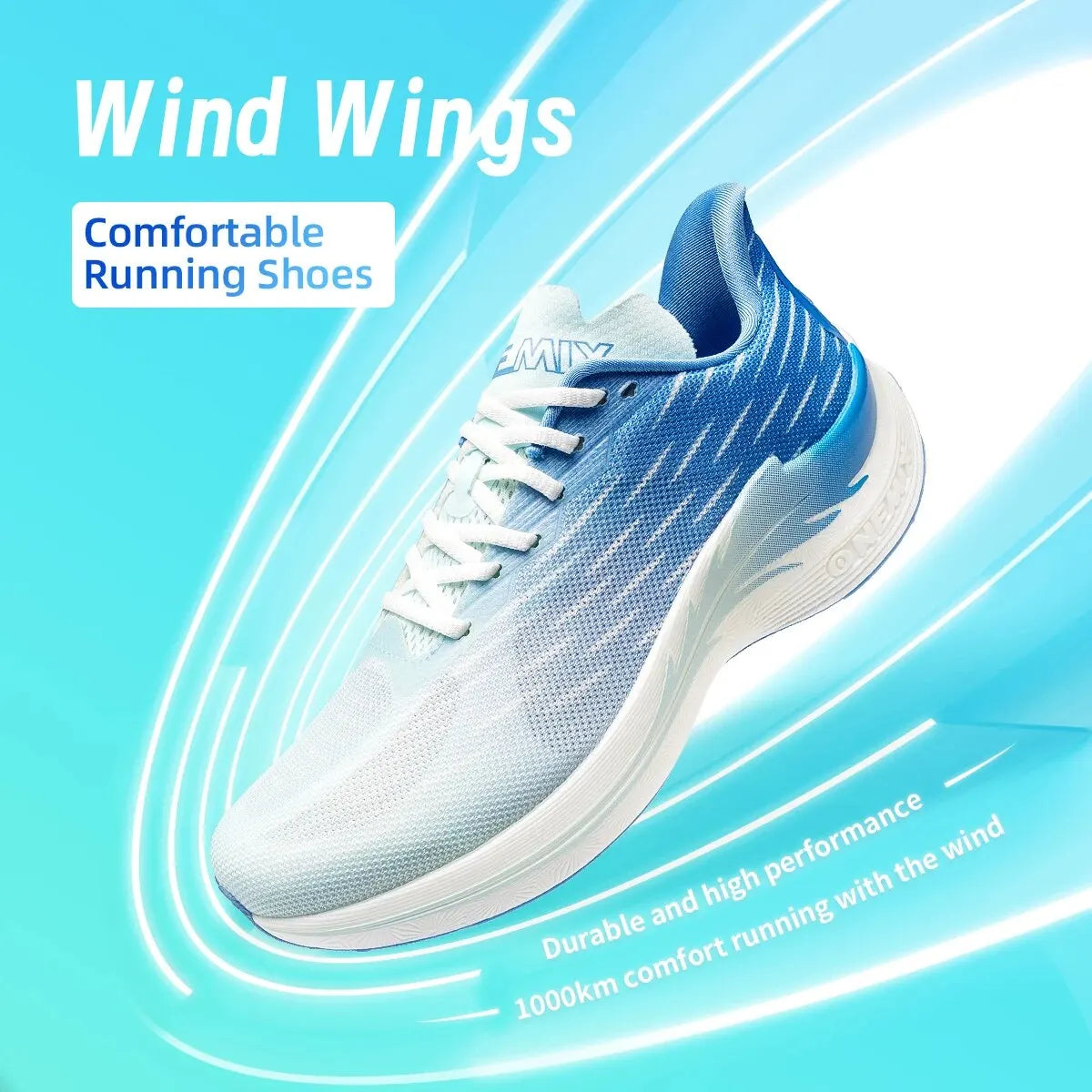 Onemix 2026 Wind Wings Breathable Speed Running Shoes Men Marathon Sports Casual Women Sports Shoes Light Men Outdoor Jump Rope