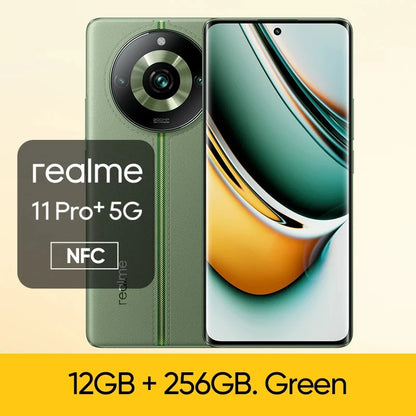 Realme 11 Pro Plus 5G Global version 6.7inch Screen 120Hz  CPU Mtk Dimensity 7050 200MP Camera 12GB RAM 1TB Storage used phone