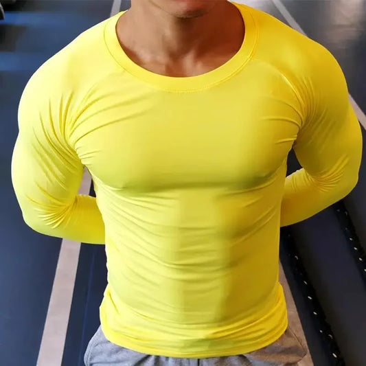 Camiseta larga de compresión para hombre, mujer, niño y niña, para correr, fitness, deporte, baloncesto, fútbol, ​​gimnasio, ropa deportiva 8659