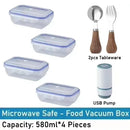 Vacuum Food Storage Box Transparent Storage Container Fridge Organizer Microwave Safe Fresh-Keeping Sealing Box Food Dispenser