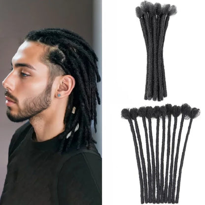 Dreadlocks sintéticos feitos à mão, 8 unidades, 10 fios, estilo hip-hop, tranças, extensão de cabelo, crochê, para homens e mulheres