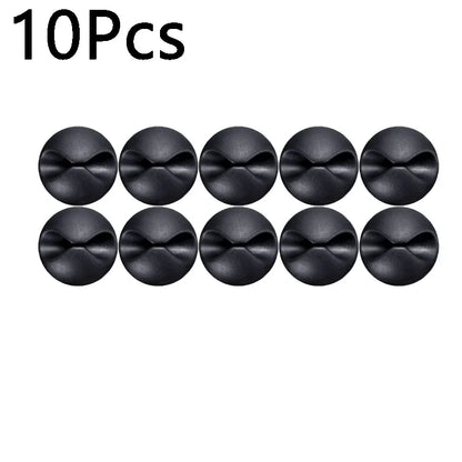10/1Pcs Self-adhesive Cable Clips Silicone USB Cable Holder Organizer Wire Cord Management Clips for Home Office Desktop Tidy